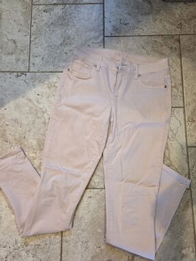 Light Pink Long Slim Straight Jeans